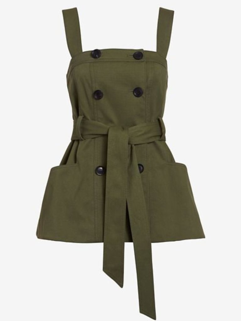 Marissa Webb Green Belt Tie Vest Trench Xs